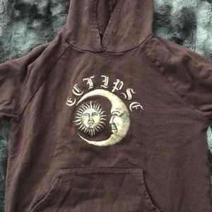 brown graphic sweatshirt hoodie
